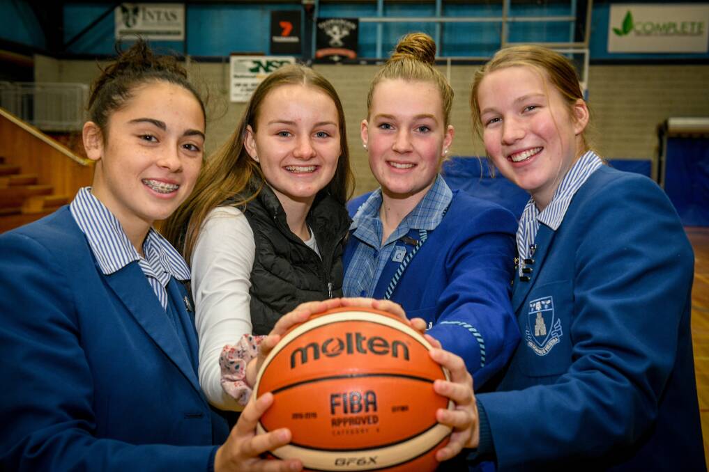Well represented: Launceston Tornadoes quartet Aishah Anis, Micah Simpson, Makala Bingley and Jess Johnston are in the Tasmanian side. Picture: Paul Scambler