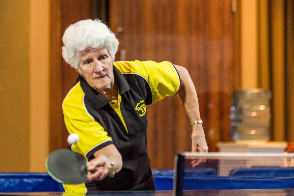 Kicking goals: Margaret Gabbedy was Burnie's most successful player at the Tasmanian State League table tennis tournament. Picture: Phillip Biggs.