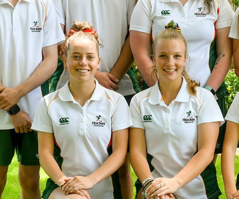 SIDE BY SIDE: Lucy Cooper and Isabella McRobbie, pictured as a part of the Tasmanian under-18 indoor side last year.