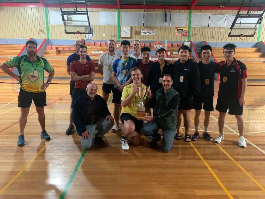Victorious: The Northern Tasmanian Badminton Association celebrate their win over the North-West. Picture: Supplied