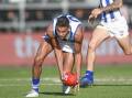 Tarryn Thomas playing for North Melbourne in 2021. Picture by Craig George