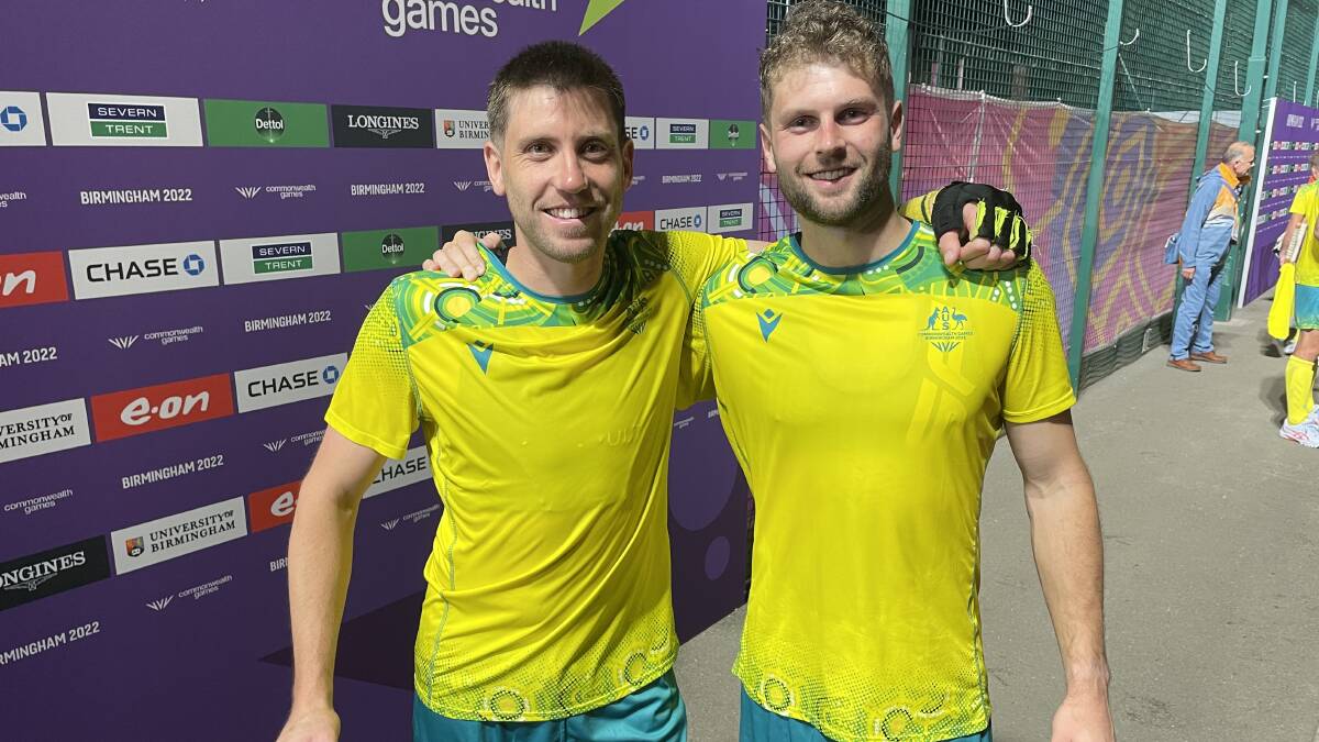 PERFECT RECORD: Eddie Ockenden, Josh Beltz and the Kookaburras have continued their perfect start to the Commonwealth Games. 