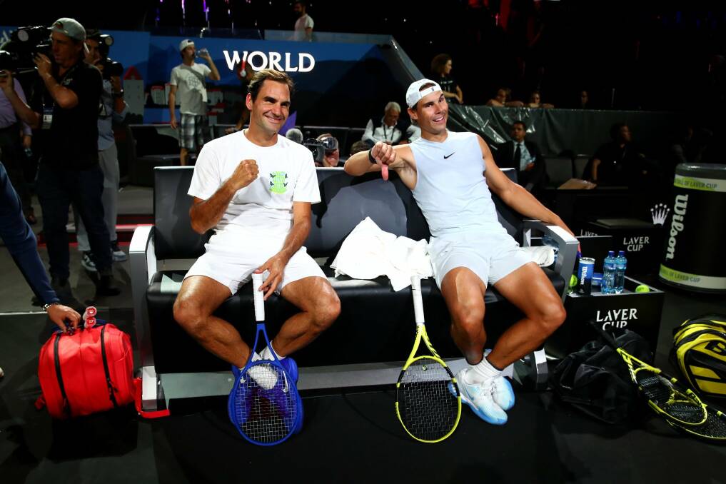 Bromance: The Laver Cup has shown the world a brotherly romance between two of the greatest players to ever grace a court - Federer and Nadal. Picture: Twitter