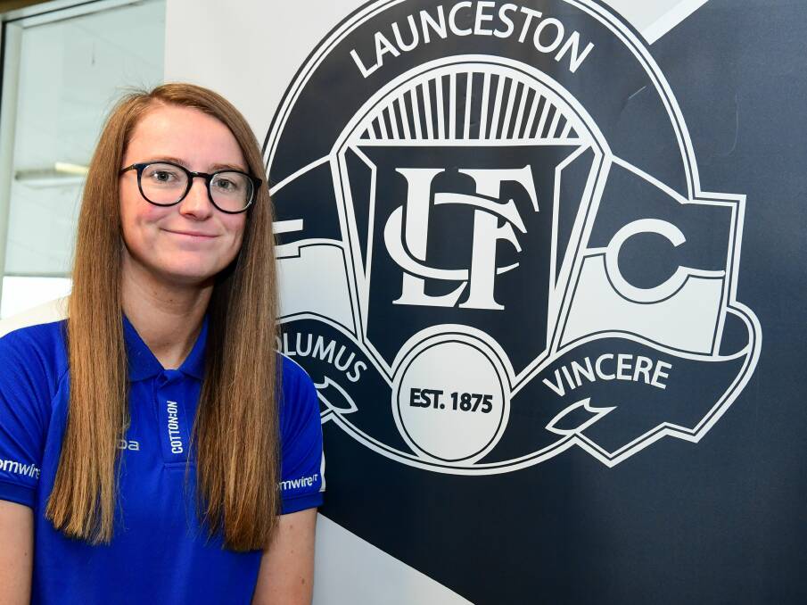 Shades of Blue: New North Melbourne AFLW recruit has enjoyed her debut TSL season at Launceston. Picture: Neil Richardson