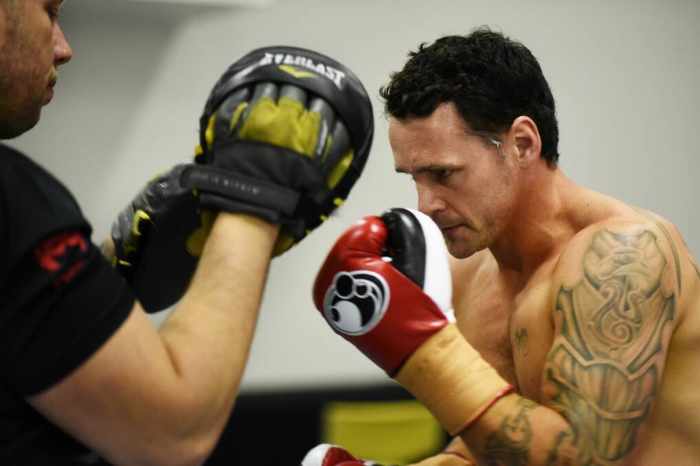 Daniel Geale preparing for his most recent fight back in 2016 in Launceston. Geale will be in attendance on Saturday night. Picture: Scott Gelston