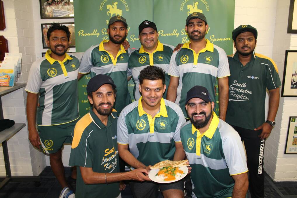 Ready up: South Launceston cricketers Kaushal Vekariya, Lijo Johny, Tajender Choudhary, Sohil Pathan, Ishang Shah (back). Harwinder Bhangu, Amin Memdani, Luqman Kiani (front). Picture: Supplied