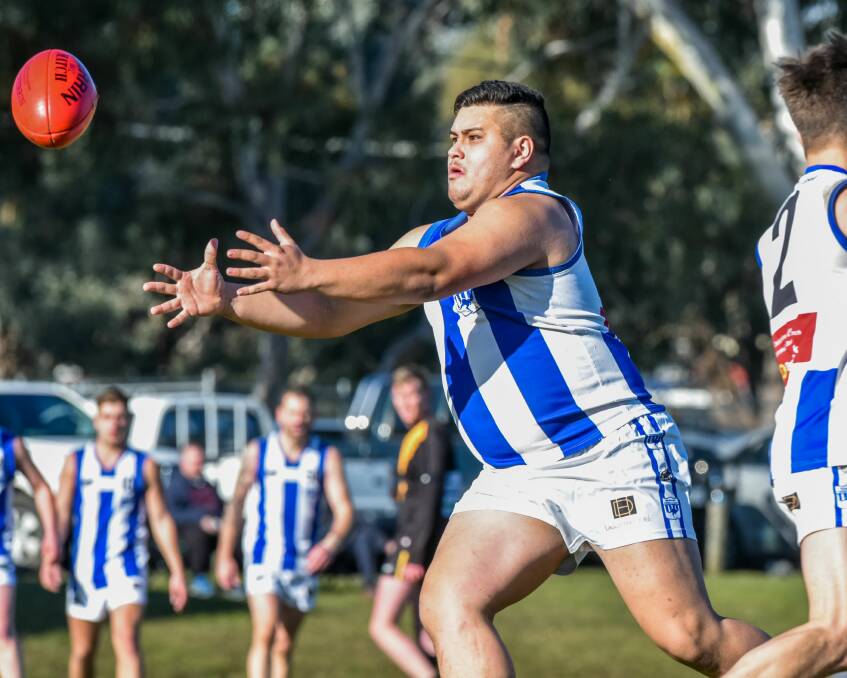 Matthew Allen contests the football in last week's loss. Picture: Neil Richardson