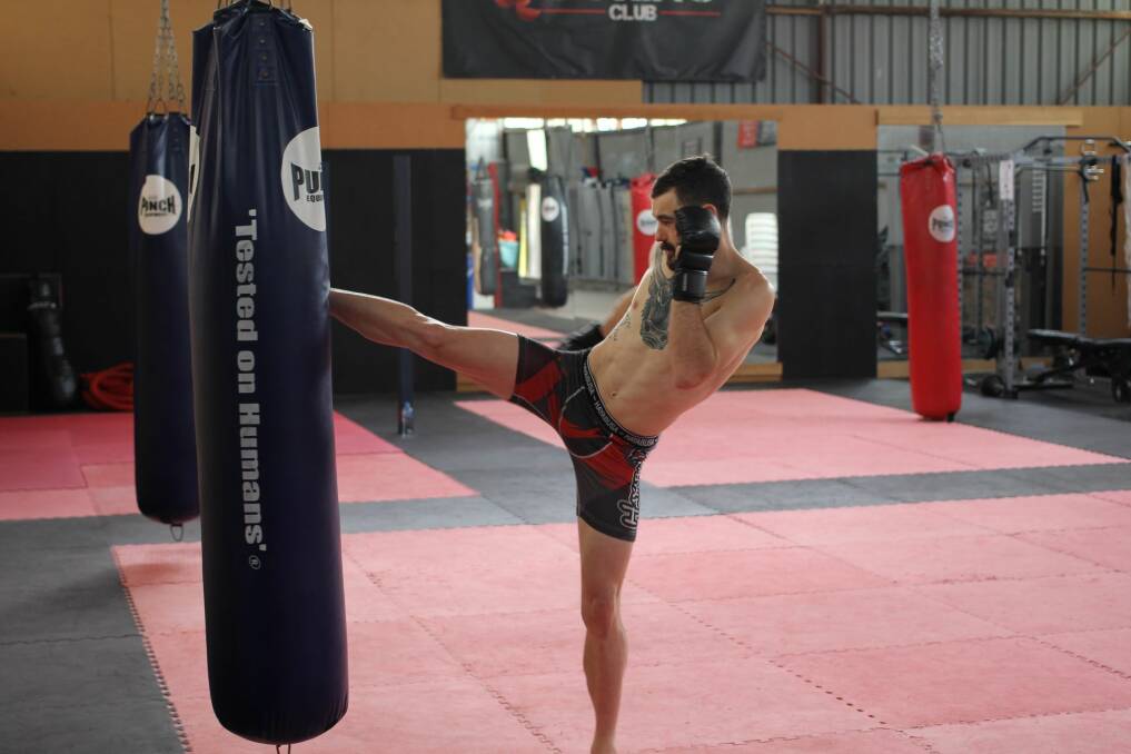 CONNECTION: Shaun Etchell training at Launceston Boxing Club ahead of his UFC opportunity. Picture: Supplied