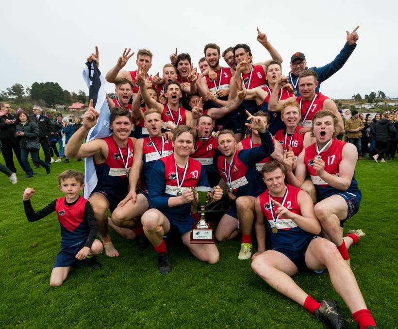 FLASHBACK: Lilydale celebrate their 2019 division one grand final win. 