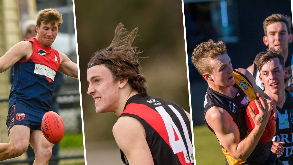 Lilydale's Bailey Hawes, North Launceston's Brandon Leary and Longford's Lachlan Dakin. 