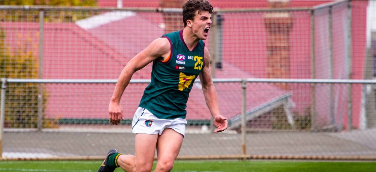 Roaring: Tasmania Devil Jackson Callow has been flying high this season, providing many scoring opportunities for his side. Picture: Solstice Digital