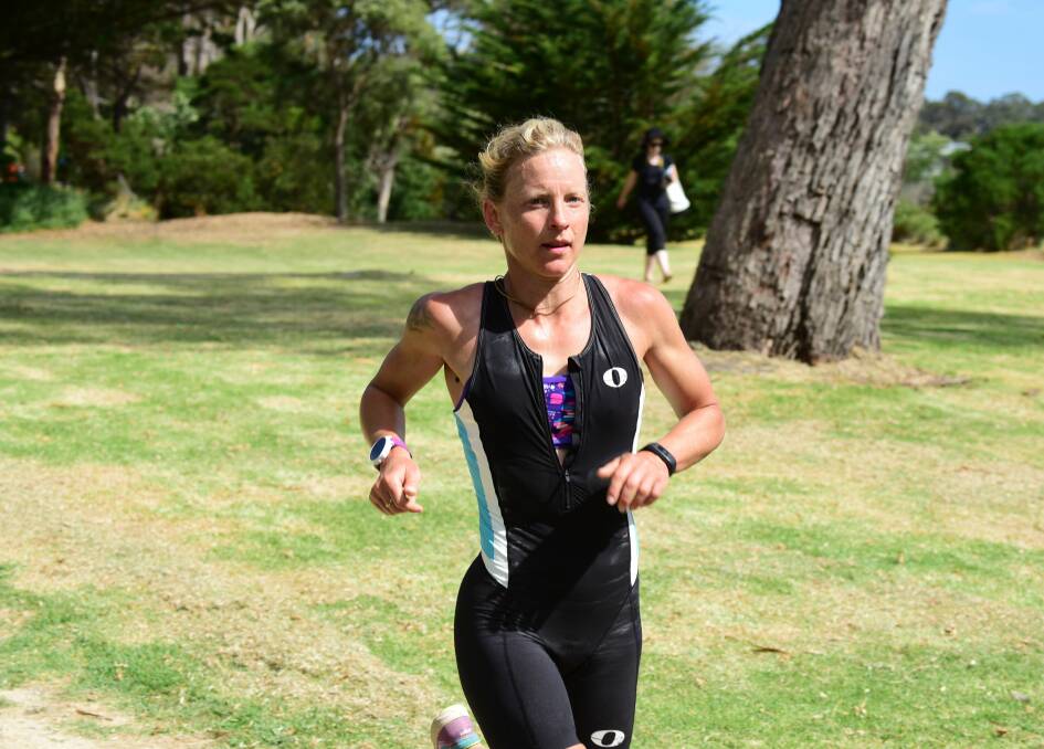 Running mad: Launceston's Amy Lamprecht is poised to run along the Tasmanian Trail which stretches from Dover to Devonport alongside her partner, son and friends. Describing the project as one of her longest runs, Lamprecht encourages others to check out the trail. Picture: Paul Scambler