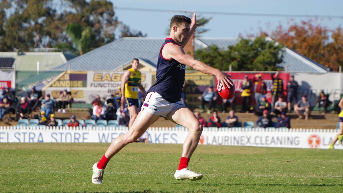 Booming boot: Jackson Callow kicks long for Norwood. Picture: Norwood Media.