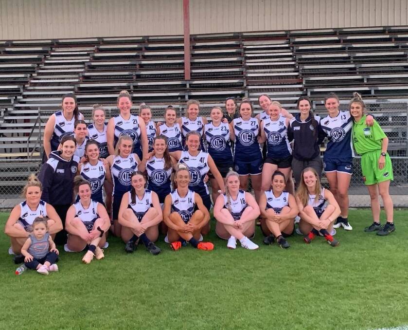 Tight knit: Old Launcestonians' women's team after their side's practice match against South Launceston. Picture: Supplied