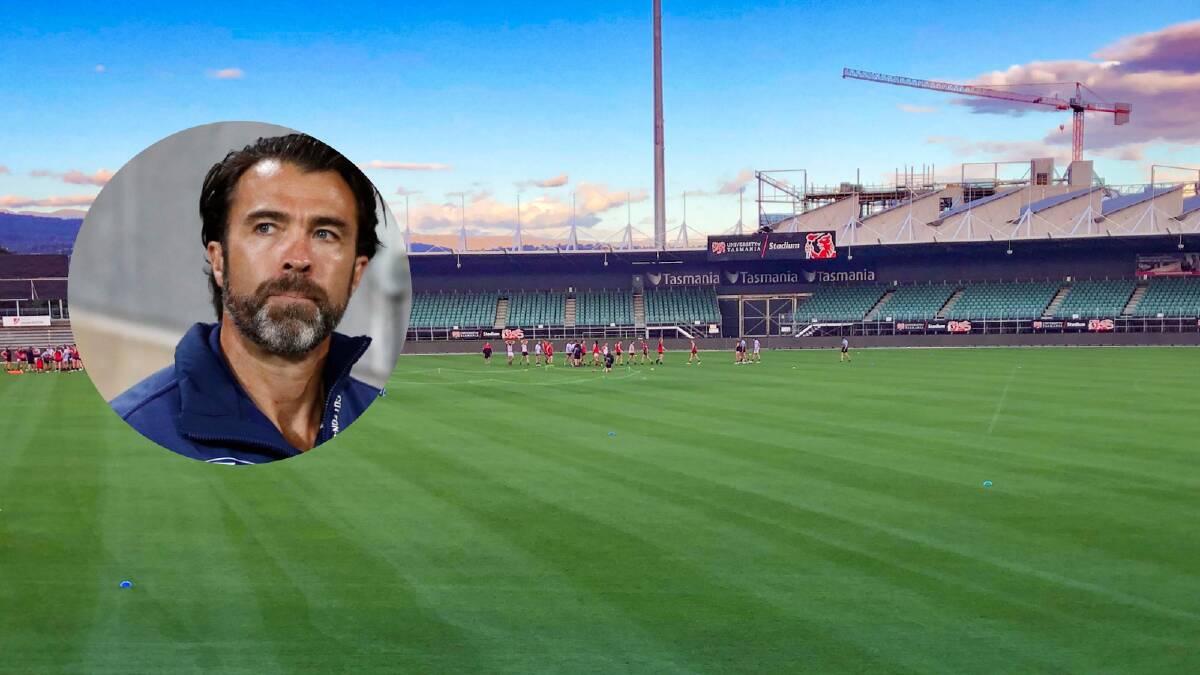 Geelong coach Chris Scott and the club are in full support of a Tasmanian AFL team. Pictures: Twitter/Brian Allen