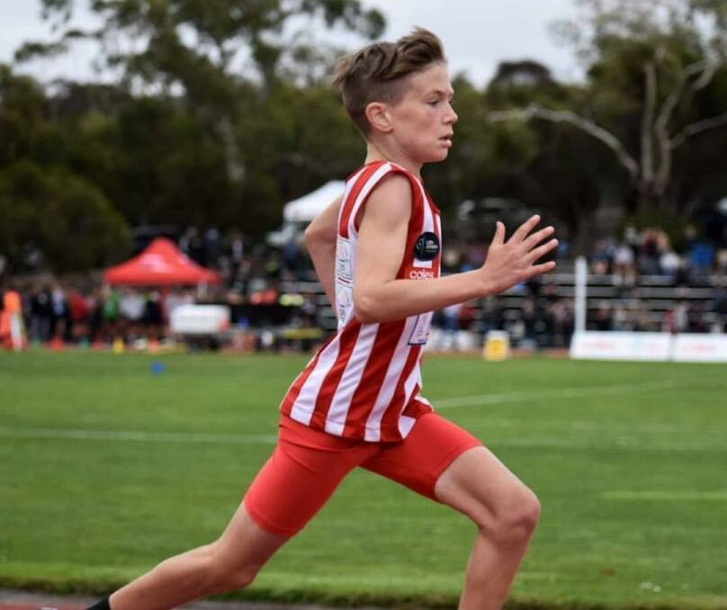 Striding out: South Launceston little athletics centre's Riley Howard competing for the Youngtown club. Picture: Supplied