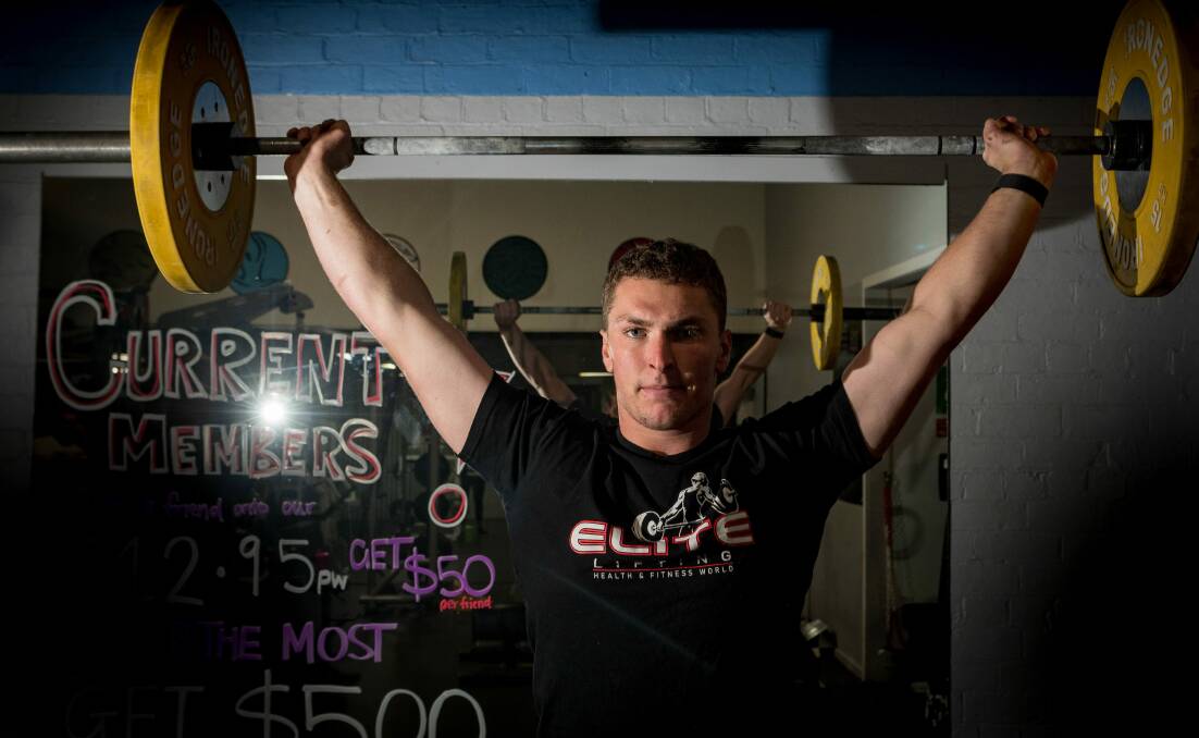 GOING STRONG: Jake Blackwell has qualified for the under-23 weightlifting nationals in August. Picture: Phillip Biggs