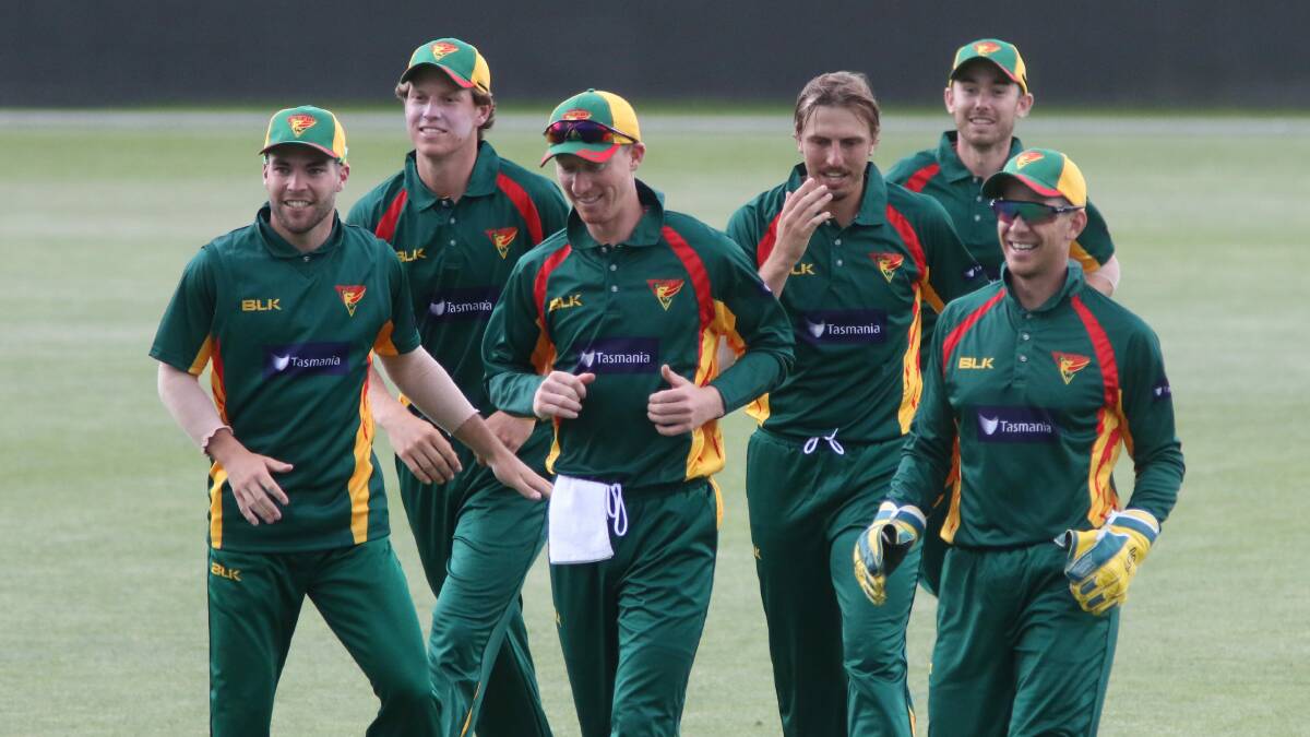 GOOD TIMES: Tasmania's cricketers share a laugh earlier in the year at Bellerive Oval. Picture: Rick Smith