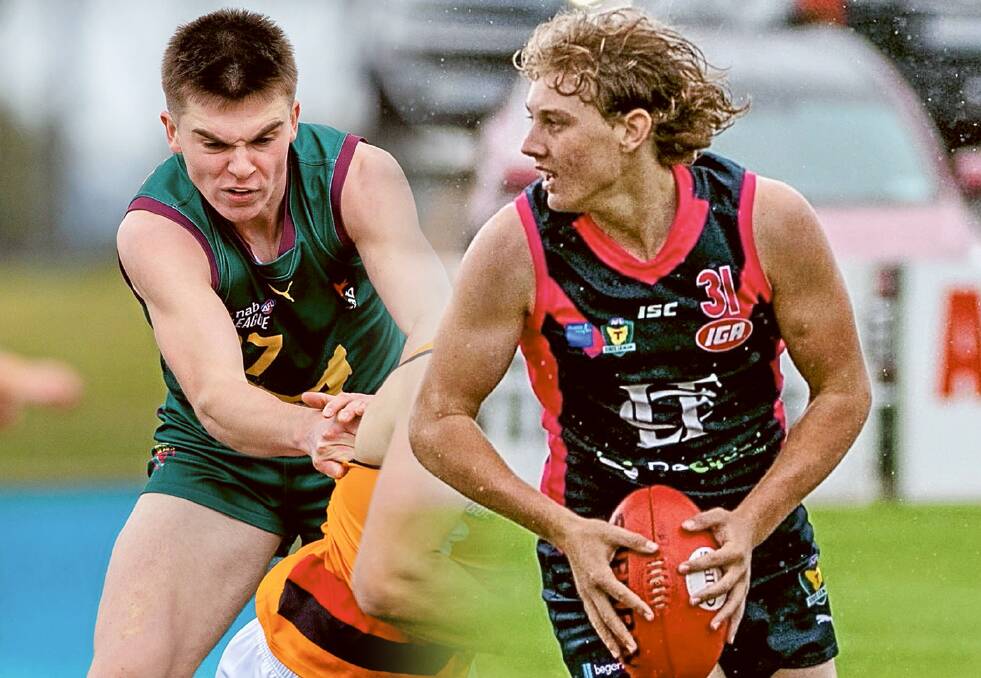 Tasmanian-based Launceston duo Colby McKercher and Arie Schoenmaker will play in the AFL's Futures game. Pictures by Linda Higginson, Paul Scambler