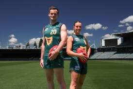Tasmanian representatives Alex Lee and Jennifer Guy. Picture by AFL Tasmania