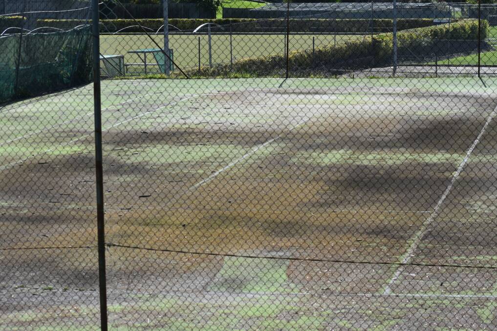 Overgrown: Trevallyn Tennis Club's court two in its current state. Picture: Josh Partridge