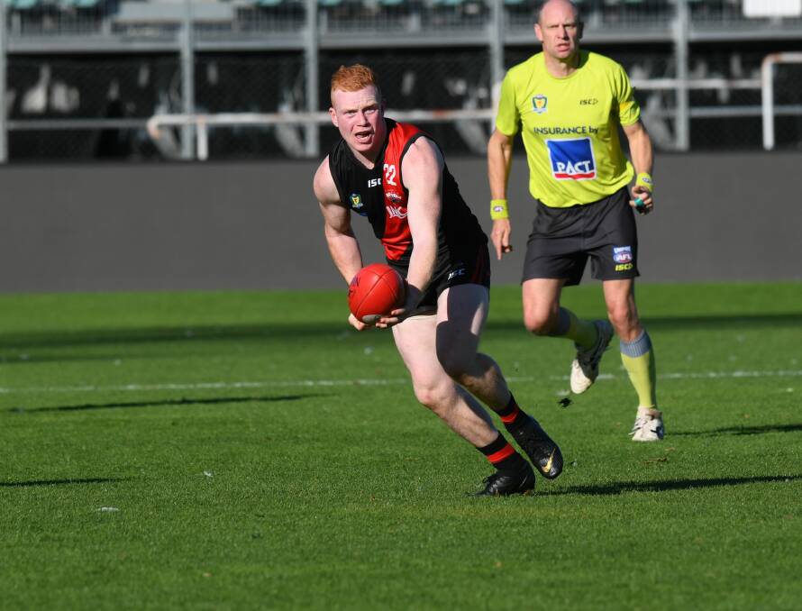 Speedy: North Launceston's quick midfielder Jack Rushton picked up his maiden vote in the side's 11-point victory. Picture: Paul Scambler.