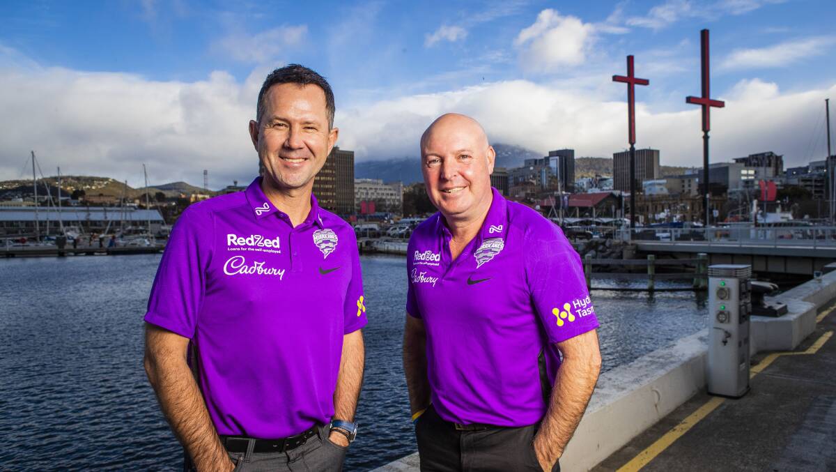 DUO UNITE: Ricky Ponting and Cricket Tasmania chief executive Dom Baker in Hobart earlier this week. Picture: Cricket Tasmania