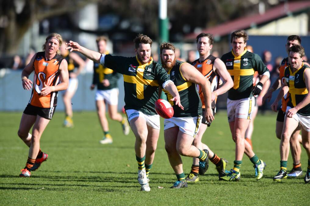 Returning: St Pats' Jono Lawrence will be back in green and gold for the Saints' key Lilydale showdown after missing since their round six clash with Evandale. Picture: Paul Scambler.