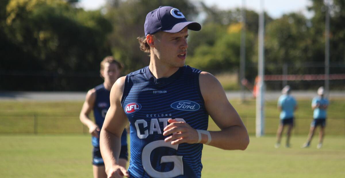 COMMITTED: Launceston born and bred Geelong defender Jake Kolodjashnij. Picture: Geelong Cats Media