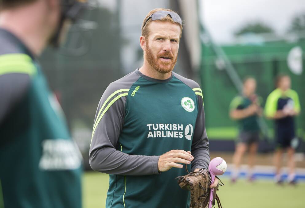 BIG IN: Rob Cassell during his time as Ireland's bowling coach. Picture: Twitter