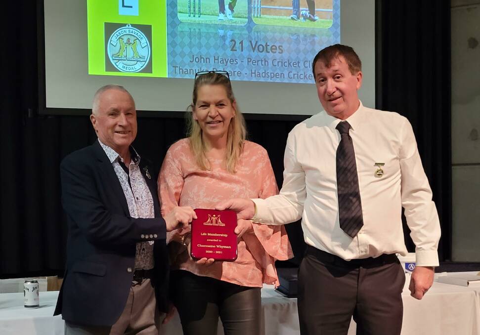 PROUD: New TCL life member Charmaine Whyman with Max Clarke and Darrell Whyte. Picture: Supplied