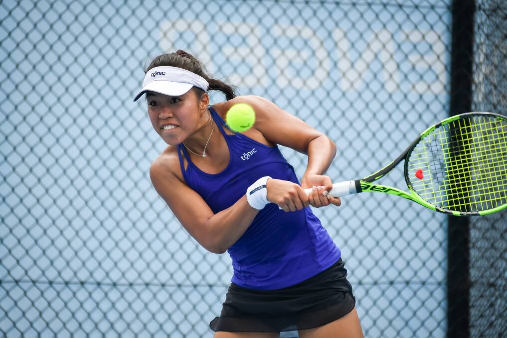 Setting the tone: Lizette Cabrera, pictured at the Burnie International, won her first-round clash in Hobart. Picture: Simon Sturzaker