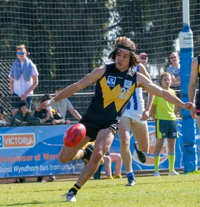 Welcome home: Returning Scottsdale coach Ethan Petterwood in action for Werribee in the VFL. Picture: Supplied