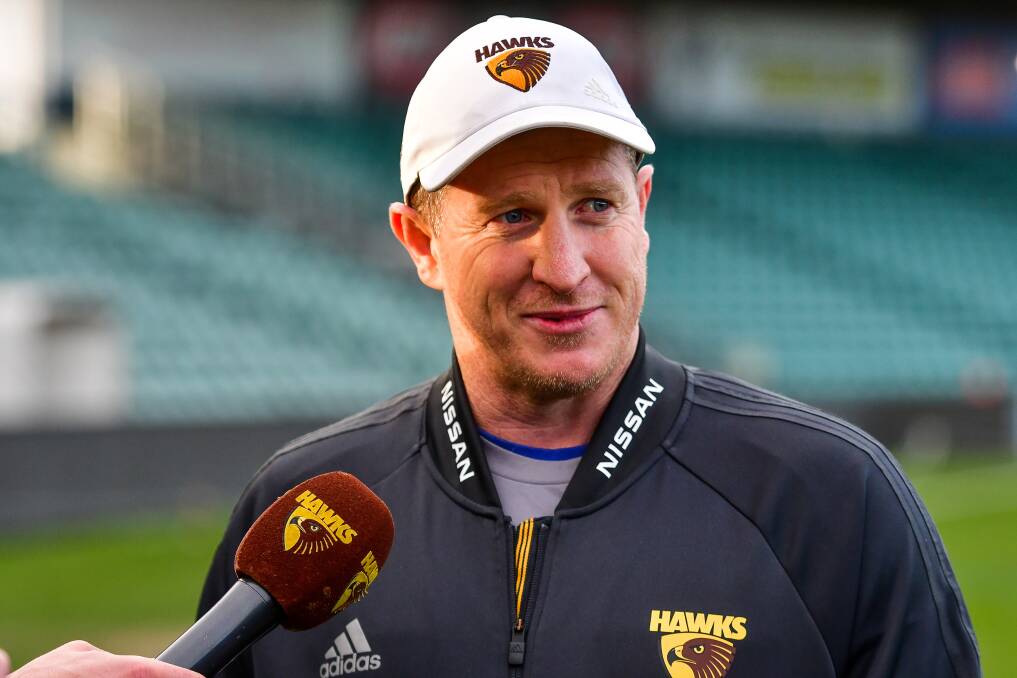 Burning fire: Hawthorn assistant coach Scott Burns is wary of Fremantle's midfield ahead of Saturday's clash. Picture: Scott Gelston.