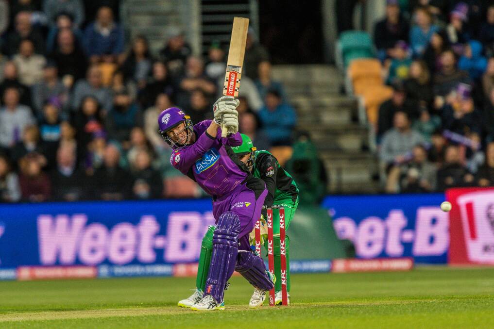 Promotion: New national selector George Bailey mows one to the leg side in last year's Big Bash League. Picture: Phillip Biggs