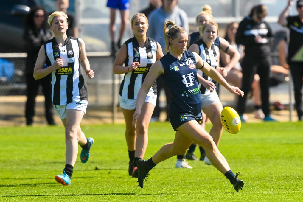 Clearing: Launceston's Jennifer Guy has enjoyed a smooth footballing transition. Picture: Phillip Biggs