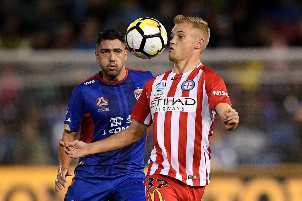 Former Riverside Olympic star Nathaniel Atkinson representing Melbourne City in the A-League. Picture: AAP