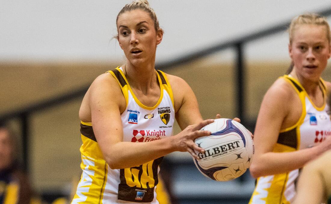 On fire: Danni Pickett was named the Hawks' best. Picture: Phillip Biggs