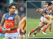 Having a kick: Allen Christensen has played in Tasmania as both an AFL and TSL player. Pictures: Scott Gelston, Phillip Biggs