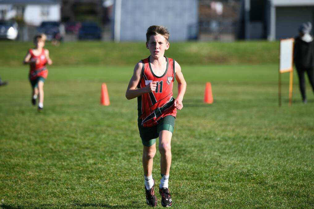 Striding it out: Sacred Heart's Xavier Davie en route to taking out the NIJSSA cross-country event at Windsor Park in June. Picture: Paul Scambler.