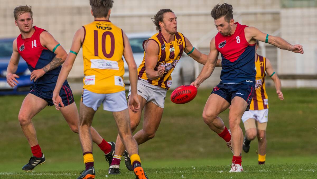 Marked man: Lilydale's Thane Bardenhagen has been recognised by opposition coach, Alex Russell, as a threat to the Saints. Picture: Phillip Biggs