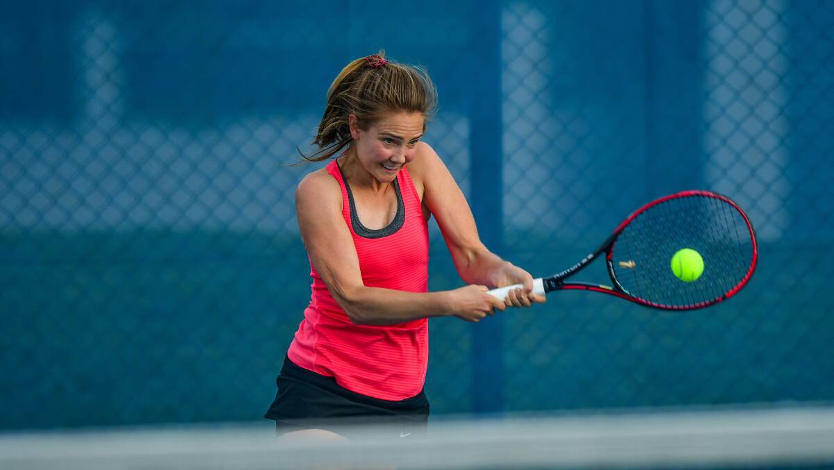 Backhand: Hobart's Alyssa Hibberd kicked off her campaign with a 7-5 6-1 win. Picture: Scott Gelston