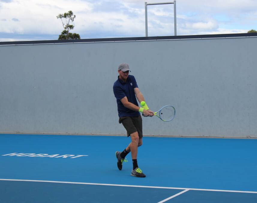 Harry Bourchier training in Hobart. Picture: Tennis Tasmania