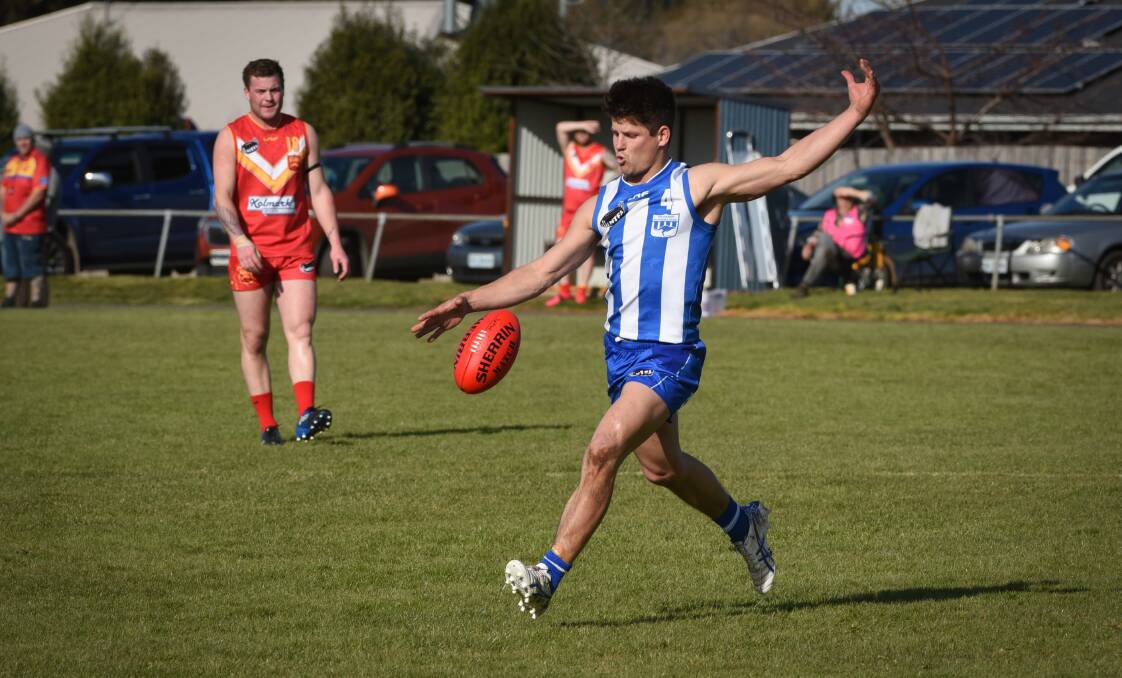In action: Deloraine coach Lochy Dornauf is looking forward to seeing where his side sits in the pecking order. Picture: Paul Scambler