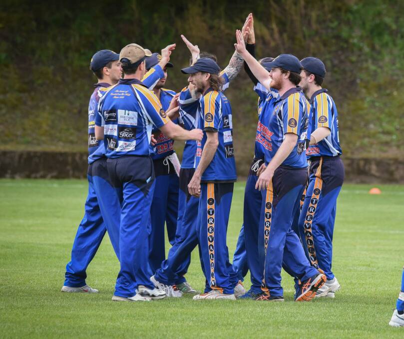 Celebrations: Trevallyn's strong start to the season has seen them go to the top of the ladder. Picture: Paul Scambler
