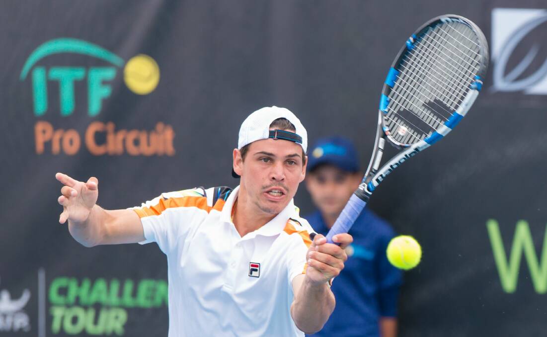 Alex Bolt playing in Launceston in 2017. The Australian nearly defeated Dominic Thiem in five sets.