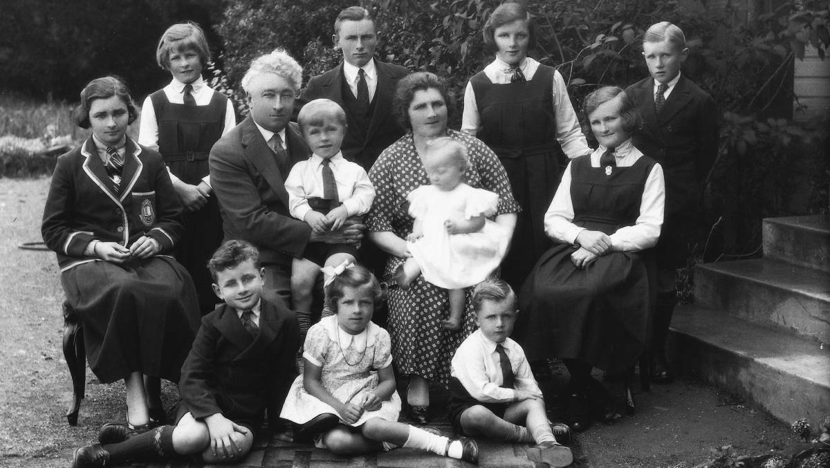 The Lyons family enjoying each other's company. Mrs Lyons' long-standing belief in family values was likely borne of her role as a mother of 11 children.