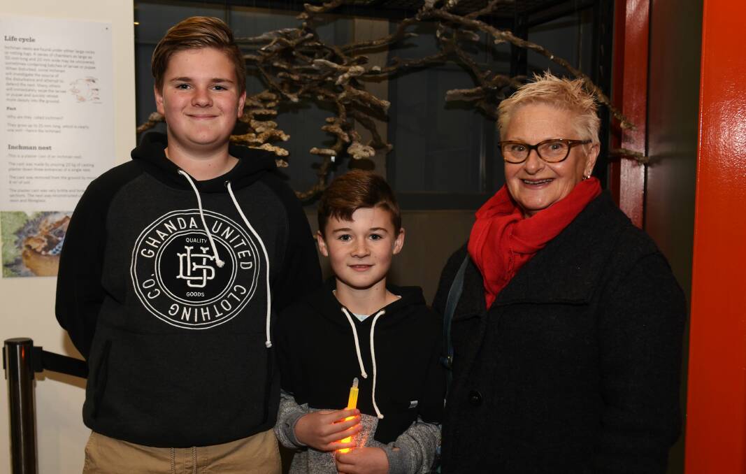 Aiden, 14, and Joshua Corkery, 10, of Bridgenorth with Sue Crass, of Rosevears.