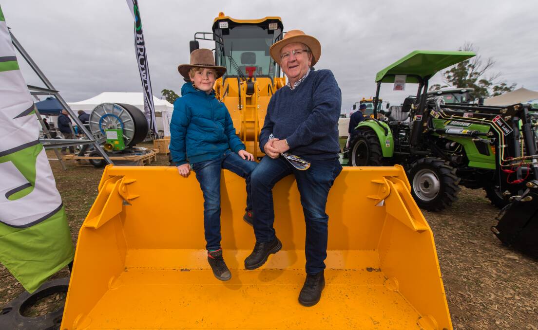FAMILY FUN: Russell Hinds of Highclere with grandson Jonty at Agfest. Picture: Phillip Biggs