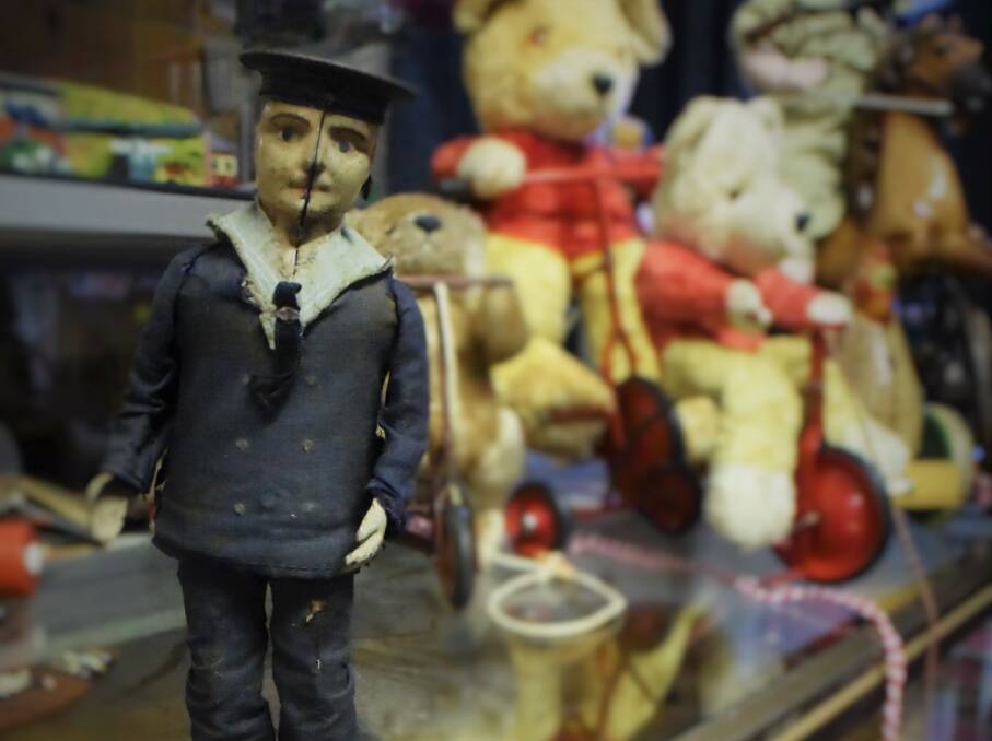 A 113-year-old german toy dancing sailor from 1903 is one of more than 100 vintage toy collectables gathered by Don and Jenny Massey.